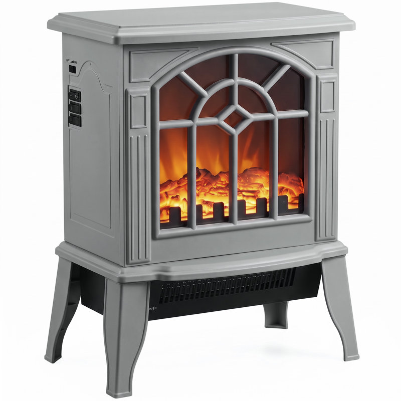 HOMCOM 36.5 cm W Electric Stove, Grey