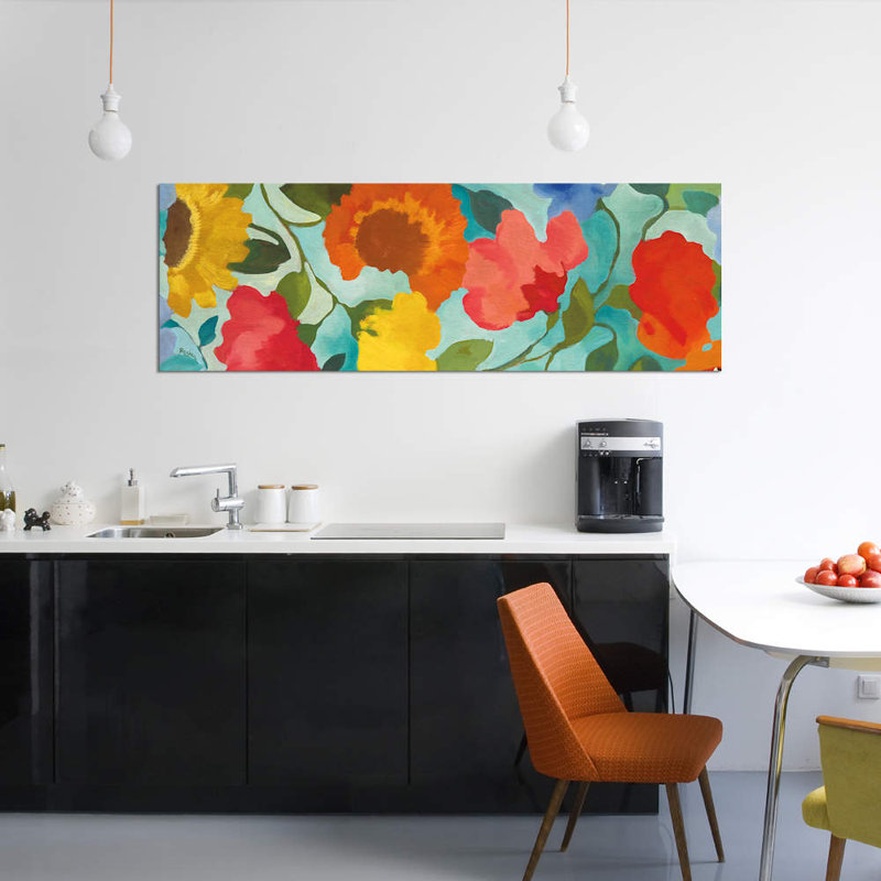 « blue pan i » par kim parker, impression sur toile, H 16 po x l 48 po x P 1,5 po, Cadre noir