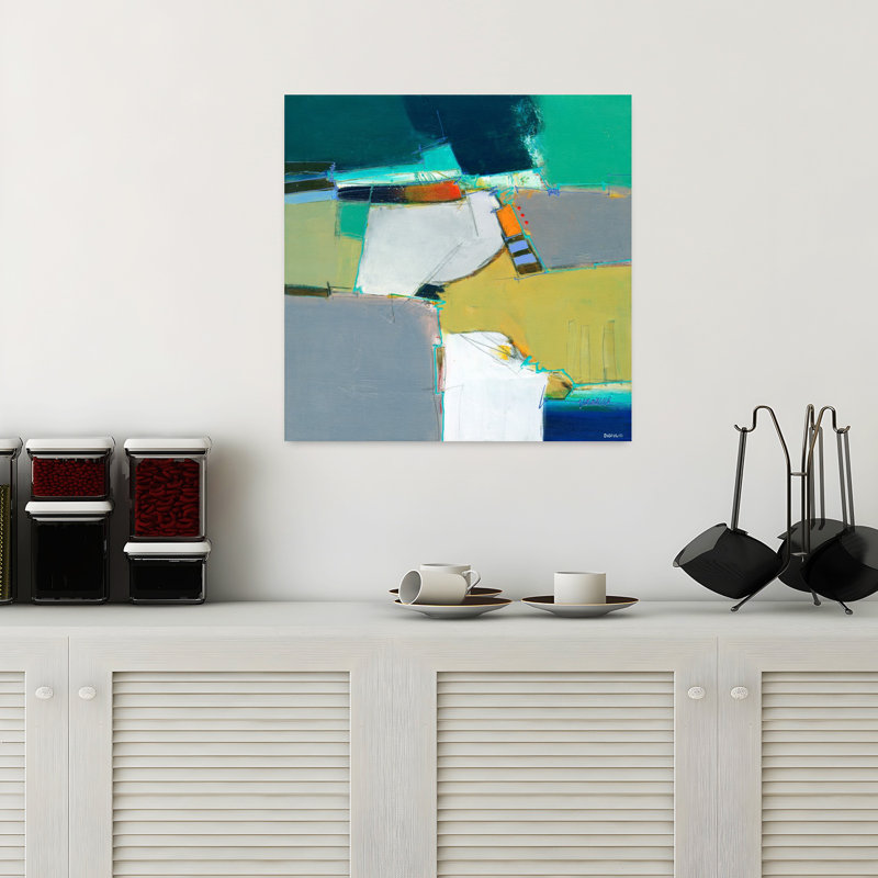 Raleigh, art contemporain abstrait, H 18 po x l 18 po