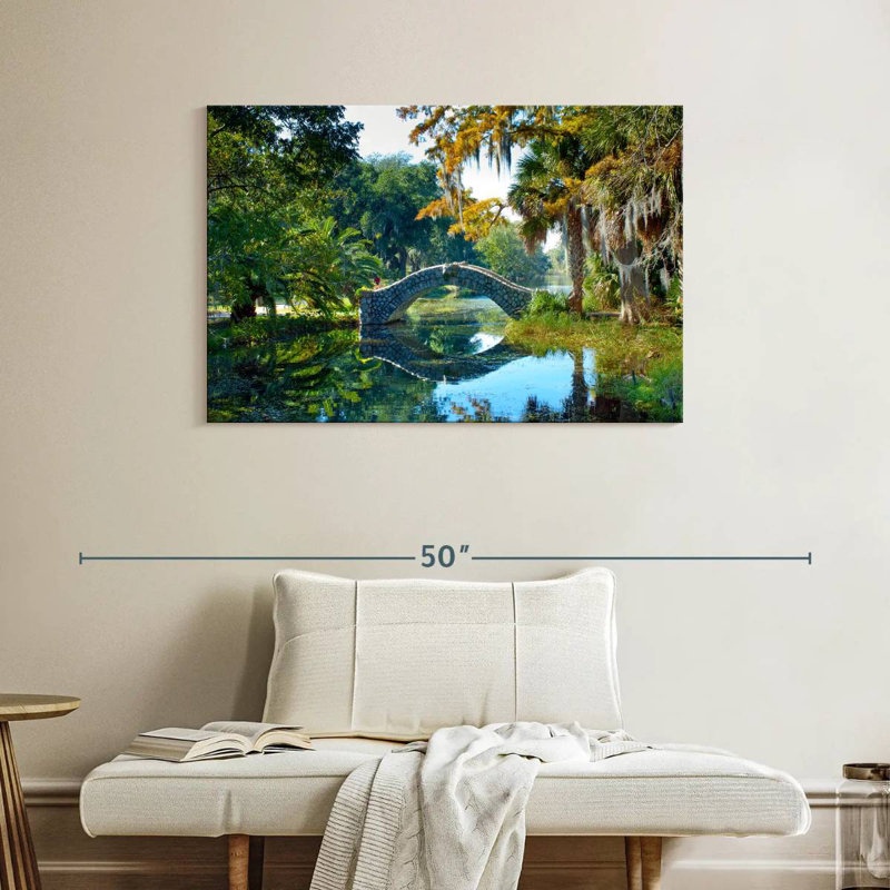 Lilie Bridge Over Pond, 26" H x 39" W