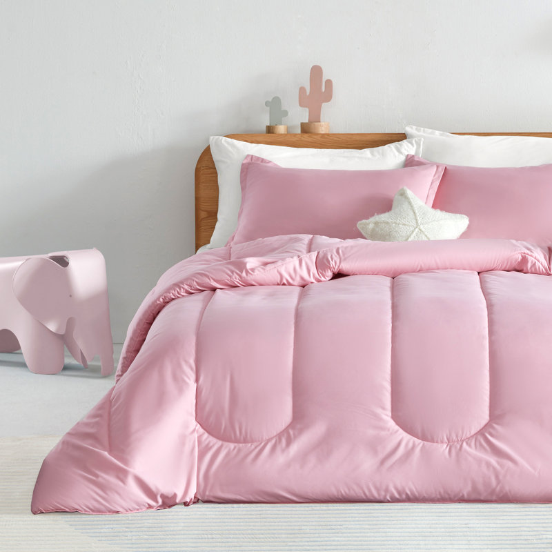 Ensemble d'édredon pour enfants, Édredon simple + 1 taie décorative standard, Ballet rose