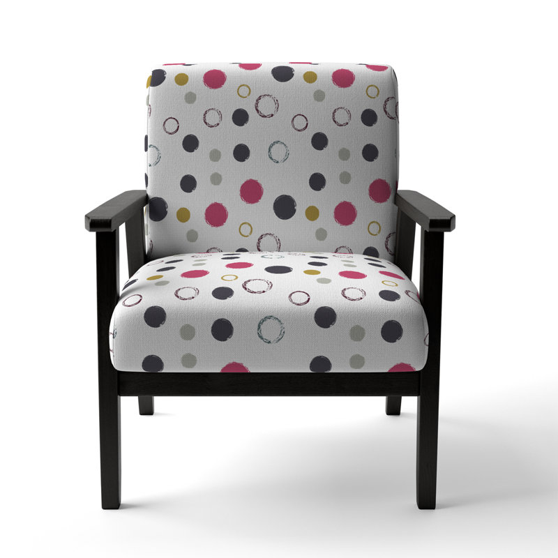 Multicolor Abstract Dot - Upholstered Patterned Accent Arm Chair