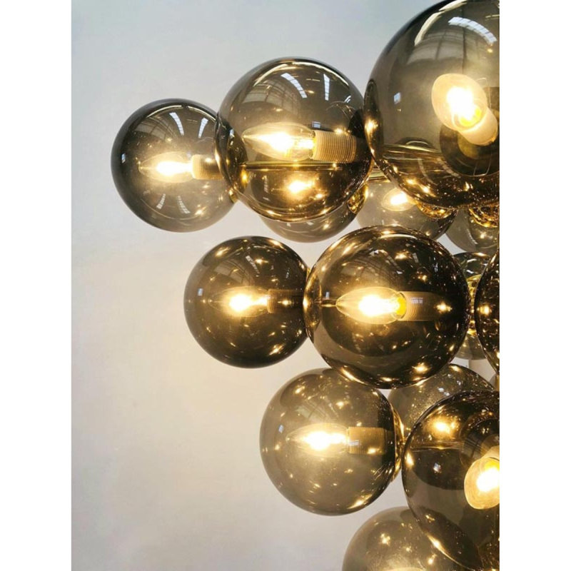 Cortisha Grappolo Chandelier, Brushed Brass, Clear, 42” Length x 42” Width x 55” Height