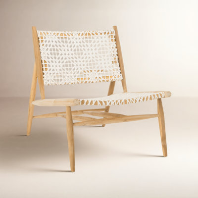 Kazbah Teak Genuine Leather Side Chair