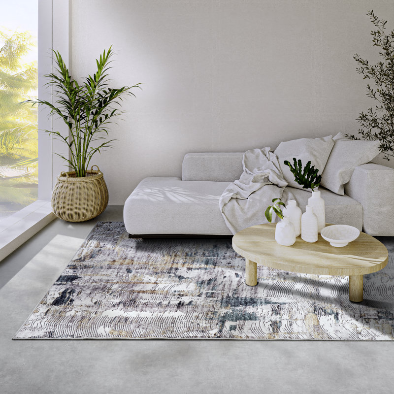 Malard Machine Woven Sapphire Gold Area Rug, Rectangular 200 x 290cm