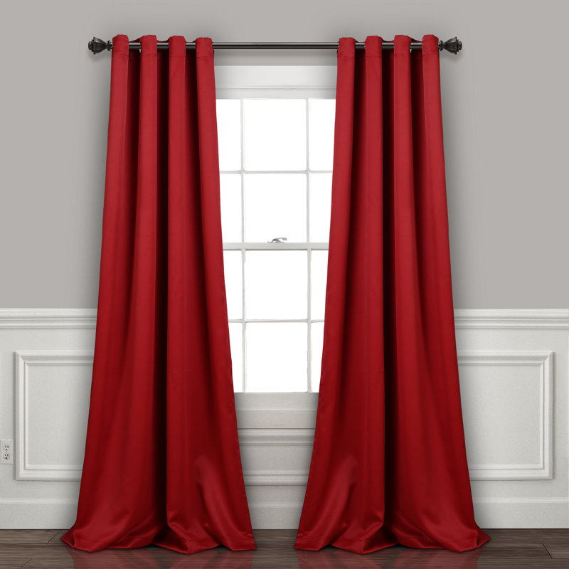 Blackout Curtain Pair, Red, 132cm W x 213cm L