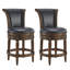 Tabourets de bar rembourrés Elveria avec structure en bois et garniture cloutée-106913298-106913299-106913301
