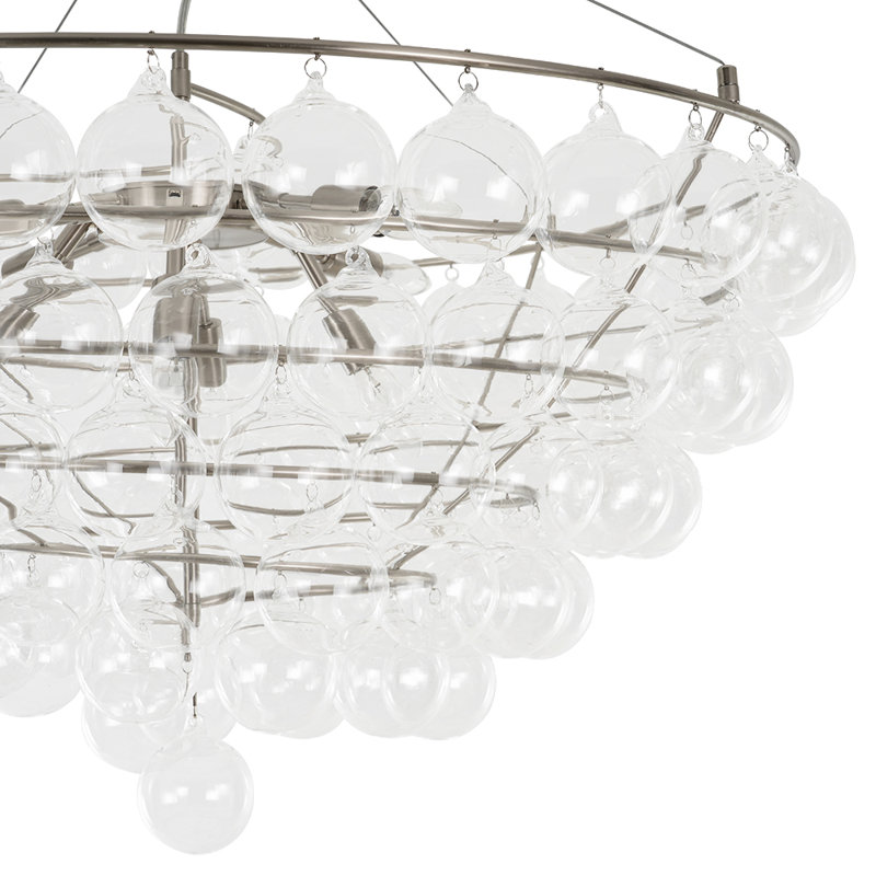 Lustre élégant en verre transparent 8 lumières