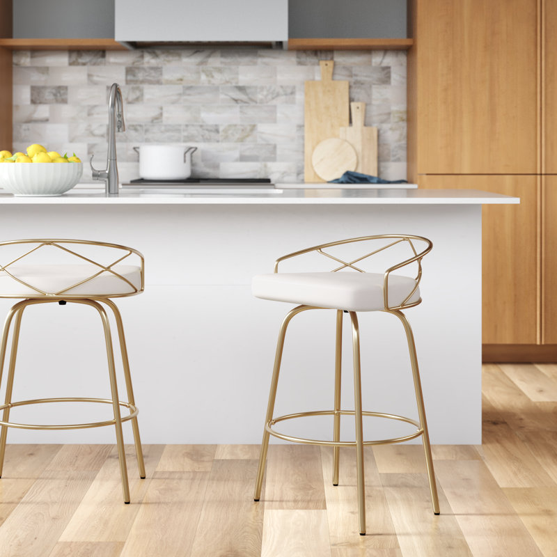 Tabouret de bar et de comptoir Laurenzio, Tabouret de comptoir (assise à une hauteur de 25,, gris