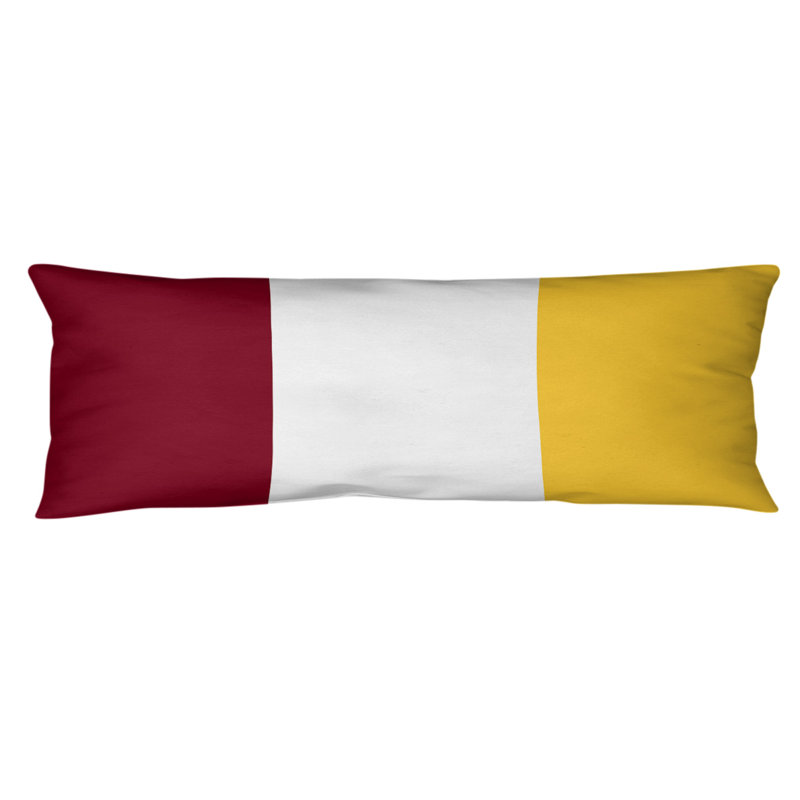Polyester Medium Pillow, Maroon/Yellow, Adairsville
