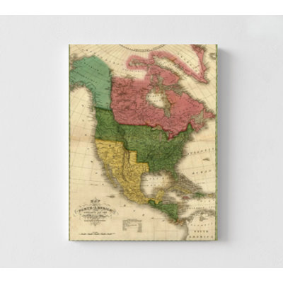 «North America 1826», carte antique du Continent américain, ancienne carte du Canada, affiche de carte antique des États-Unis, impression de décoration murale rustique américain