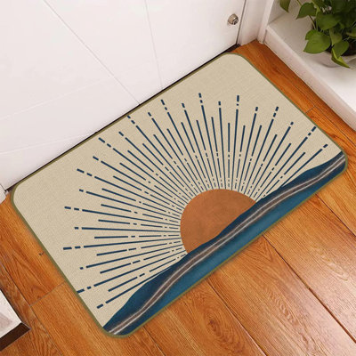Boho Door Mat, Indoor Welcome Kitchen Mat, Sunshine Sun Sunrise Sunset Outdoor Mat, Farmhouse Front Door Porch Outdoor Indoor 17X30in