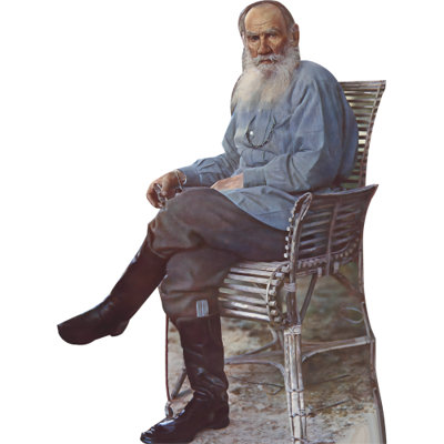 H79534 Leo Tolstoy Sitting Cardboard Cutout Standee Standup