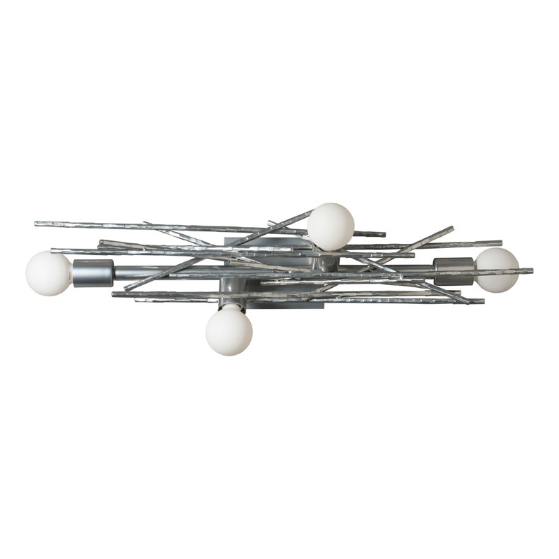 Brindille Steel Armed Sconce, Sterling