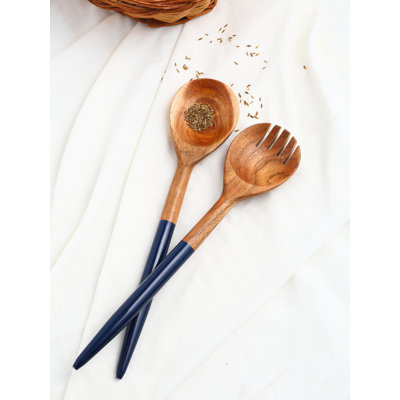 Ensemble à salade en résine et bois
