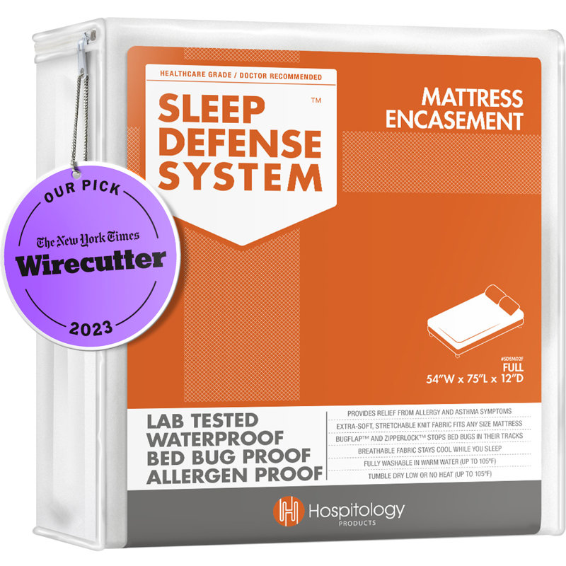 Enveloppe de matelas imperméable et anti-acarienne à fermeture à glissière The Original Sleep Defence System, Double, 12"