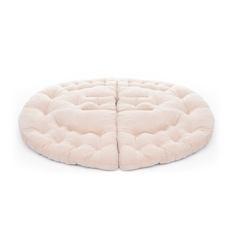Fauteuil poire standard classique, 100 % polyester crème