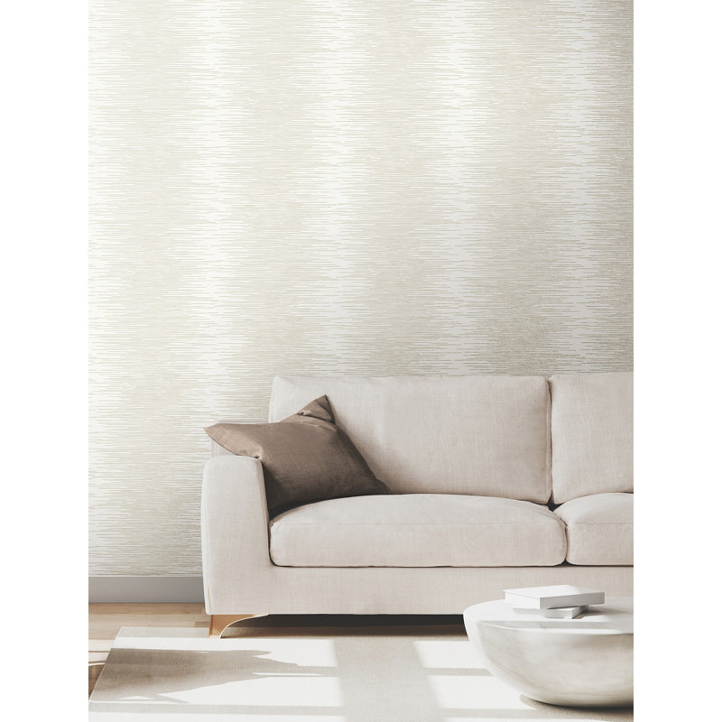 Papier peint à colonnes métalliques blanc Opérette, Blanc