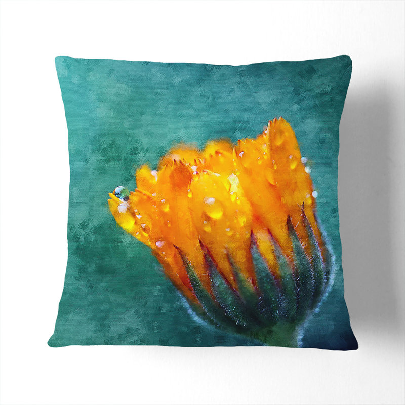 Floral Square Throw Cushion, 40cm H x 40cm W x 15cm D