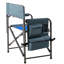 Chaise pliante avec capacité de charge de 400 lb pour le plaisir en plein air - Rembourrage confortable en tissu bleu / gris