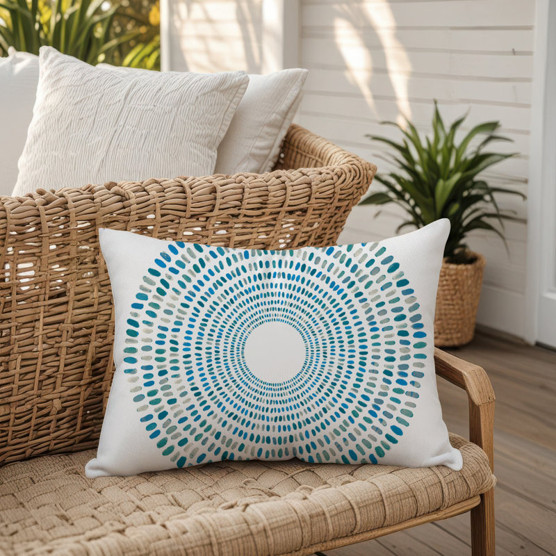 Outdoor Rectangular Pillow Cover & Insert, Blue