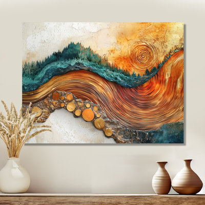 Glissade sur bois vue de forêt, paysage d'automne II - forêt, art mural en métal