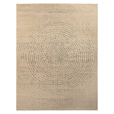 Rug & Kilim’S Distressed Rug In Beige, Gray Dots Pattern