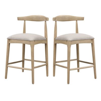 Ensemble de tabourets de comptoir en tissu d'inspiration moderne avec dossier incurvé confortable et repose-pieds ergonomique