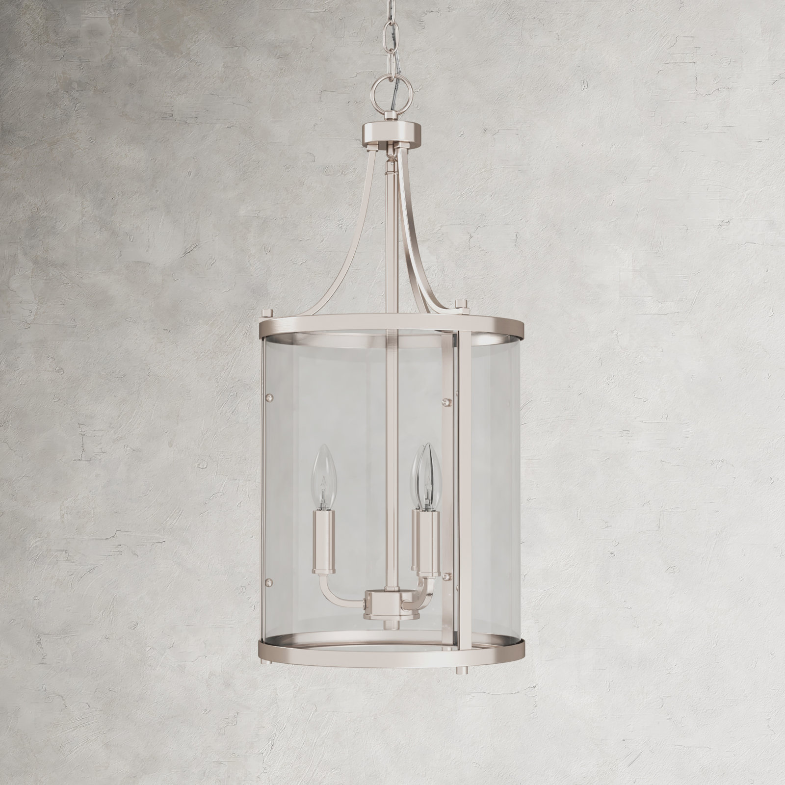 Cleveland 3-Light Chandelier, Satin Nickel
