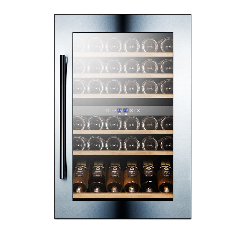 Summit Appliance Dual Zone 23.25'' Built-In 51 Bottle Wine Refrigerator with Reversible Door