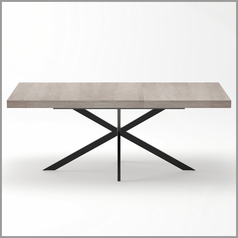 55.11"-70.86"Retro Rectangular Stretch Dining Table, Grey Carole Top With Same Color Embossed Center Plate,With Storage Box,Suitable For Dining Rooms, Kitchens, And Living Rooms,Grey