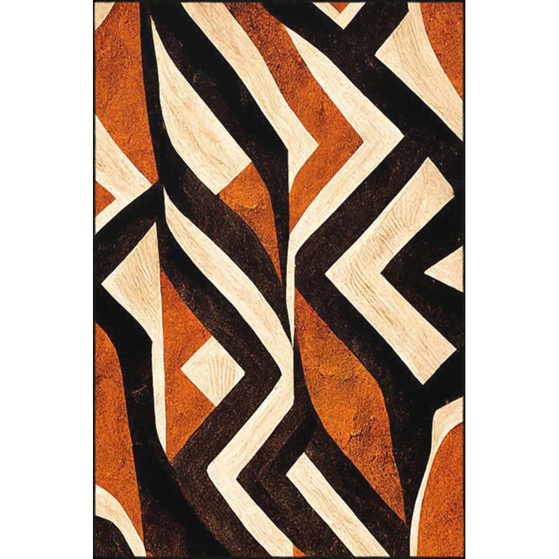 Tapis décoratif à motif géométrique multicolore lavable, Sous-tapis carré 3 pi 3 po inclus