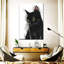 Simple chat noir sur toile-988107592