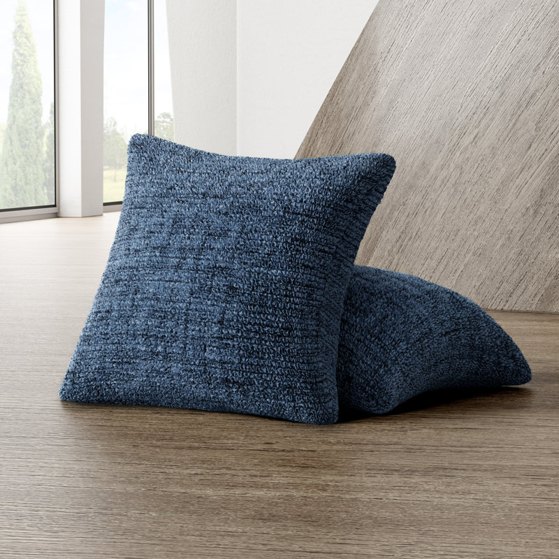 Housse extensible pour coussin décoratif - Durable et élégant - Collection Printed (ensemble de 2), Bleu Vittoria