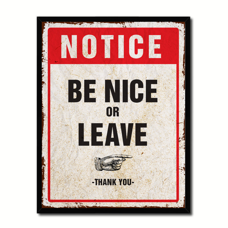 Be Be or or laissez un panneau, photo, cadre 13 x 17