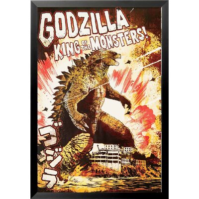 Godzilla King of the Monsters Japanese Movie - Graphic Art Print on Paper -  Buy Art For Less, IF POST GODZ-1 36x24 1.25 Black