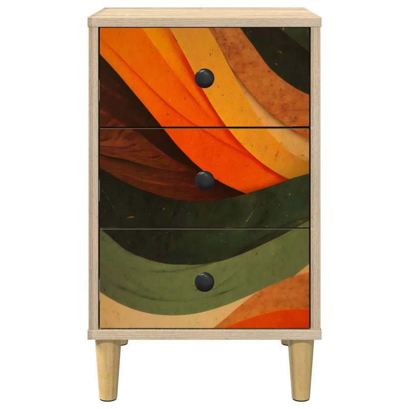 36cm W Engineered Wood Bedside Table