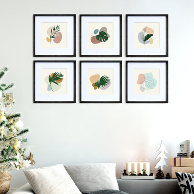 Naperon Black None Picture Frame - Set of 6 with Mat
