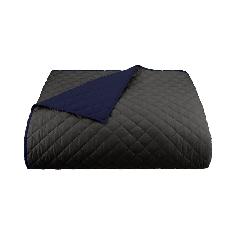 Martex Reversible Coverlet, Graphite / Navy, Twin