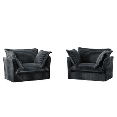 Luxurious Comfort Corduroy Armchair Set For Living Room Elegance