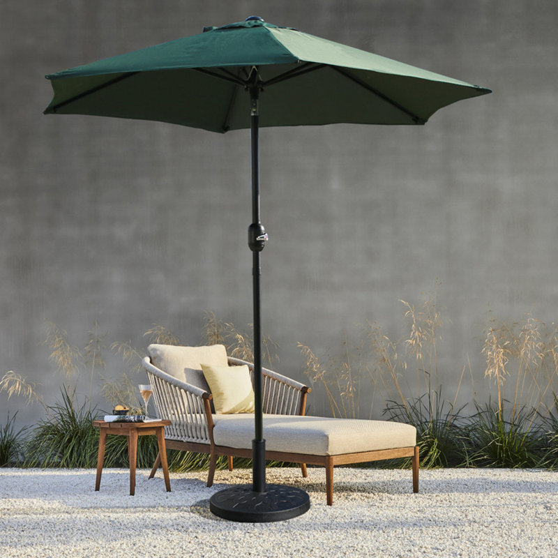 Parasol de patio hexagonal en polyester Hoguet Market 90, Vert