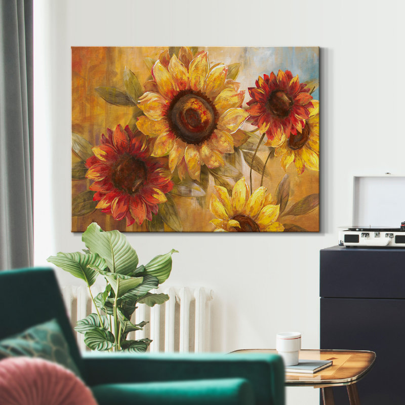 Tournesol Cheer - peinture sur toile tendue, H 48 po x l 36 po x P 1 po