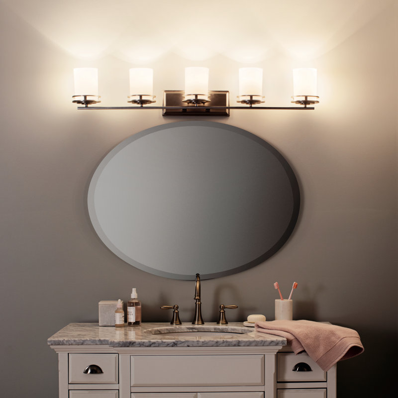 Hendrik 43" Brushed Nickel 5-Light Bathroom Vanity Light