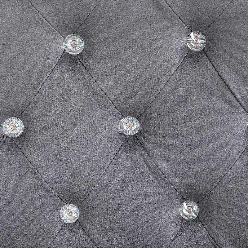 Kimar Chair with Padded Armrests, Gray, Velvet