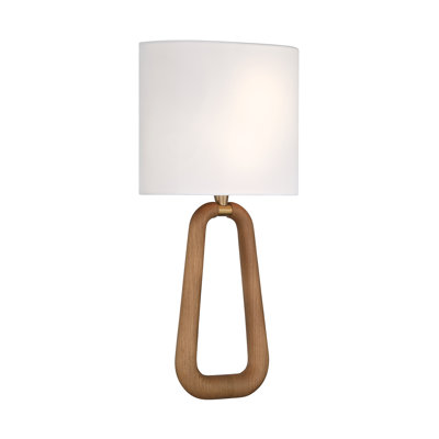 2 Light Aged Brass + Wood Sconce