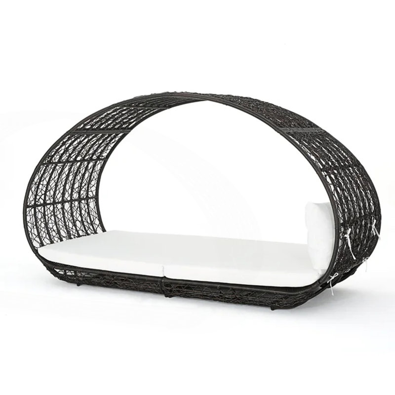 Wicker Outdoor Patio Canopy Daybed