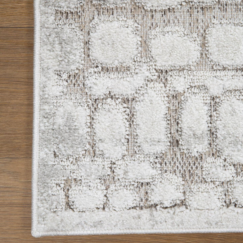 Tapis moderne à formes géométriques, Champignon, 6x9