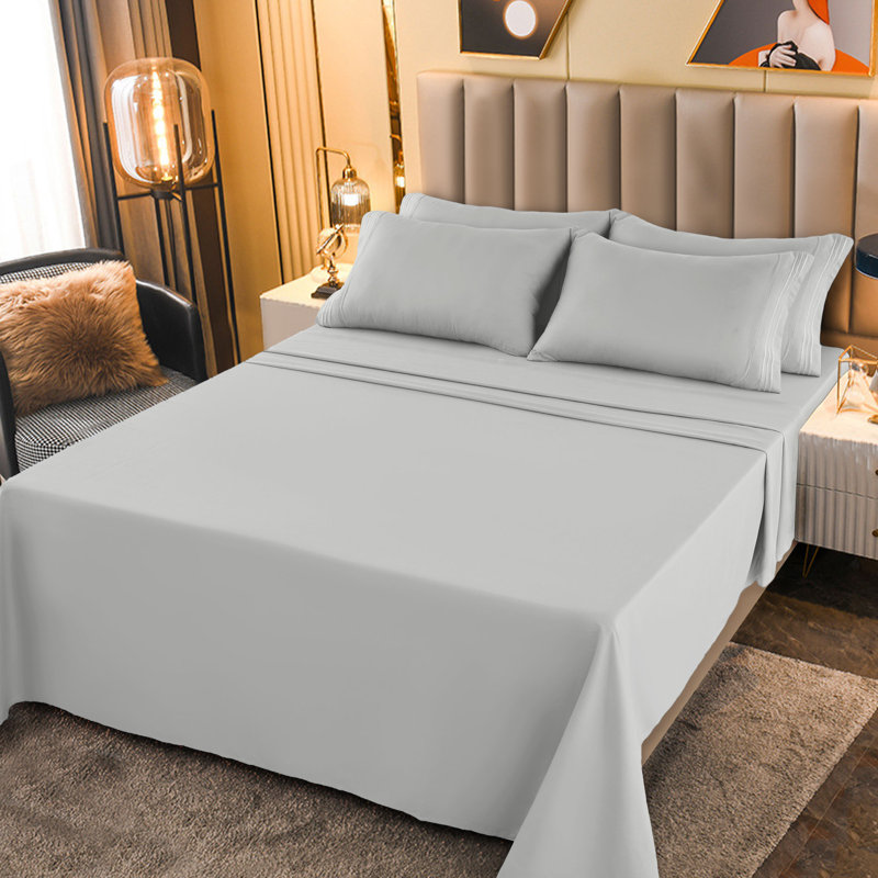 Lux Decor 6-Piece Ultra-Soft Microfiber Sheet Set Deep Pocket Fitted Sheet, Wrinkle & Fade-Resistant, Hotel Quality Bedding