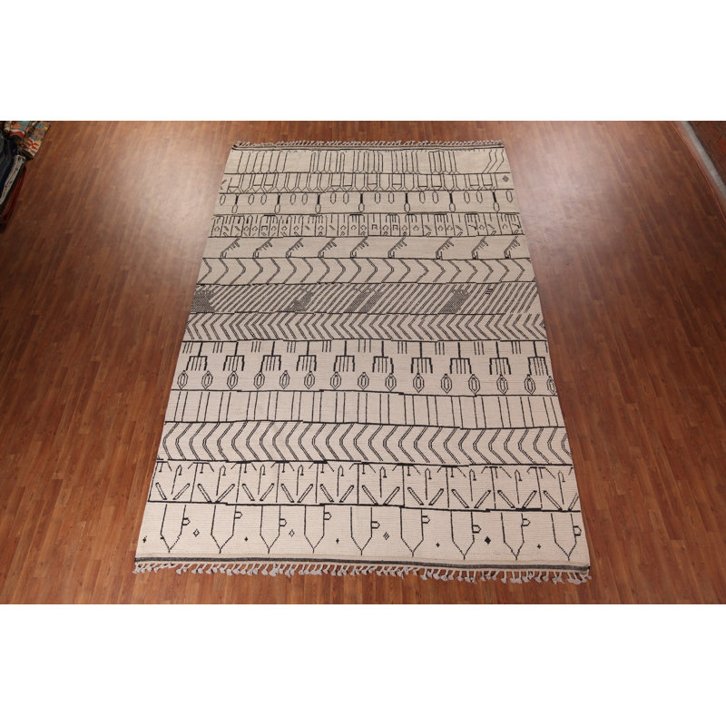 All-Over Ivory Moroccan Oriental Large Rug