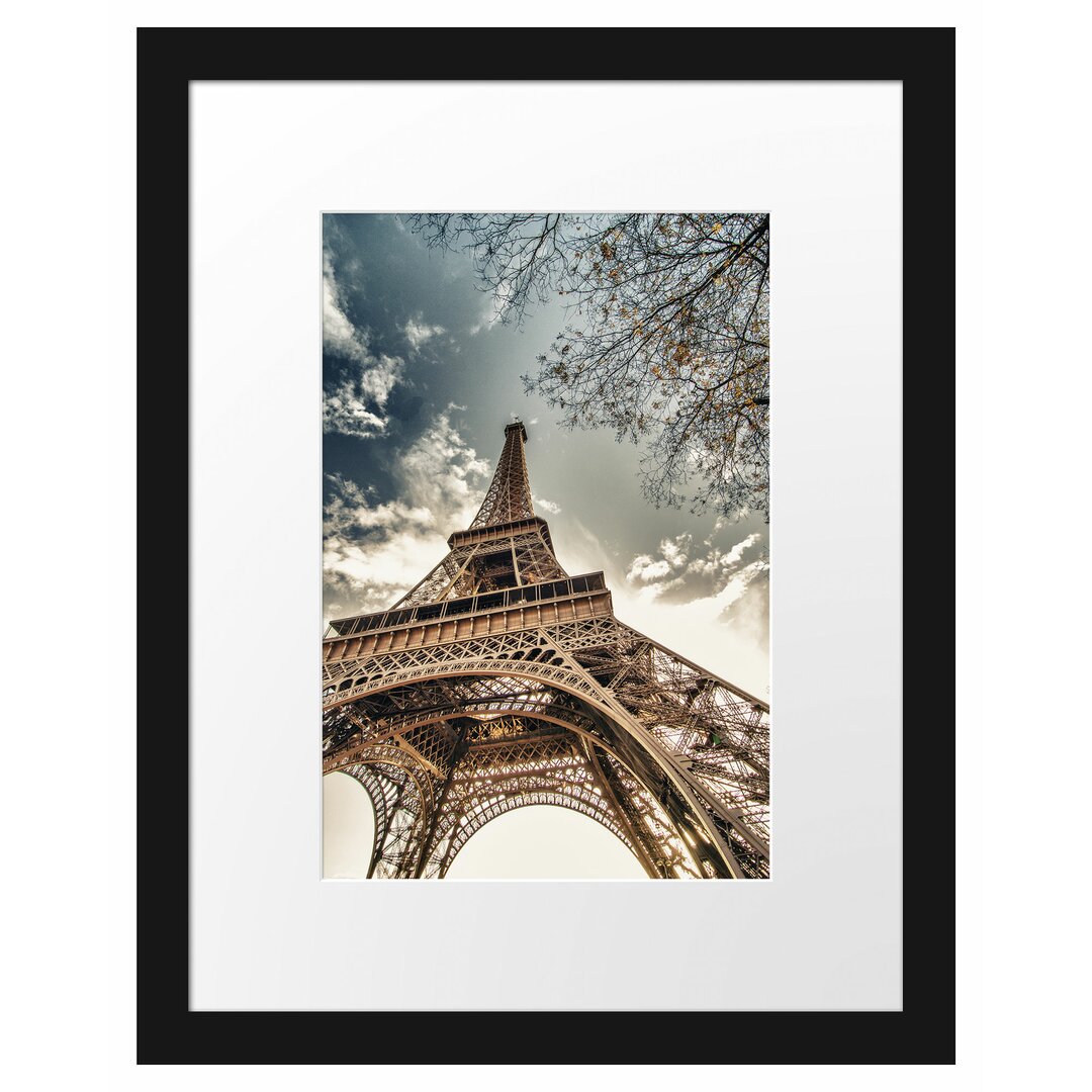 Gerahmtes Poster Eindrucksvoller Eifelturm Paris